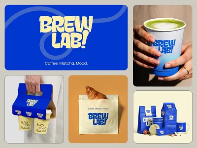 Brew Lab Café: Logo& Branding. brand identity branding branding for coffeeshop cafe logo coffee branding coffee logo creative logo food logo logo logo design minimal logo modern logo restaurent logo roaster logo unique logo