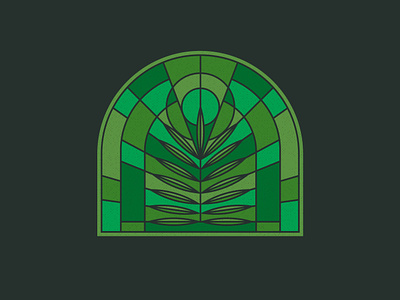 Palm Sunday christian church easter green illustrator jesus leaf leaves lent line modern palm stain glass sunday tree
