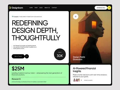 Website for a Design Agency business dribbble hero section homepage landingpage minimal product saas services start up trending ui uiux ux web webpage website