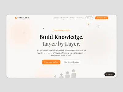 Borobudur Learning - AI Powered EdTech Landing Page design education landing page ui web web design
