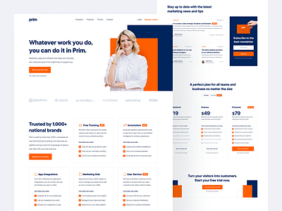 Prim — Marketing Platform clean figma flat landing page marketing minimal responsive ui ui design ux ux design web web design website