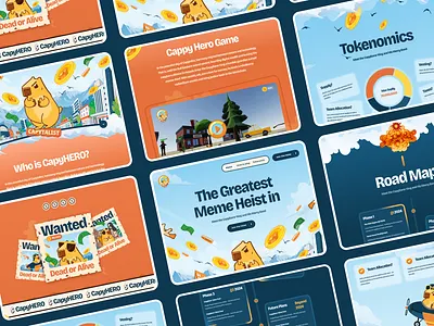 CapyHero - Full Project Showcase 3d animation arbitrum blockchain branding crypto dashboard defi fintech full stack game ui graphic design illustration logo meme coin motion graphics ui ui collection web3