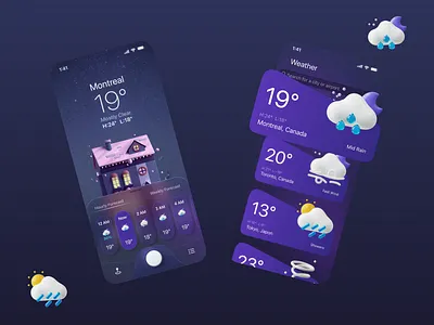 Modern Weather App UI — Smart Climate Monitoring Experience appdesign appinspiration climateapp darkui designinspiration digitalproduct figmadesign glassmorphism iosappdesign mobileappui mobileexperience mobileui modernui productdesign uiuxdesign uxdesign visualdesign weatherapp weatherforecast weatherui