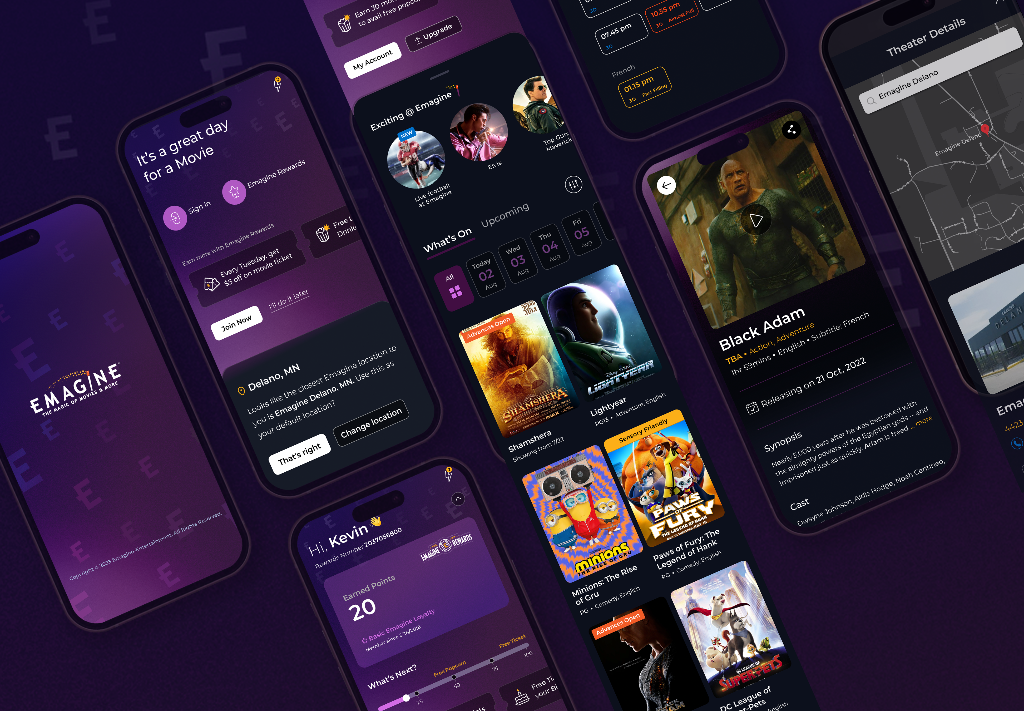 Emagine CInemas App Design app cinemas app design graphic design ui