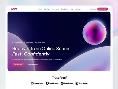 Cybersecurity Website Design cybersecurity design dreamy gradient hero section interface landing page minimal ui ux visual website