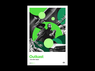 Outkast Poster andre 3000 art big boi collage digital graphic design green illustration music outkast poster