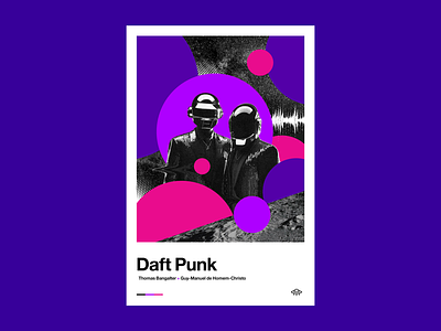 Daft Punk Poster art collage daft punk digital illustration music poster purple vector