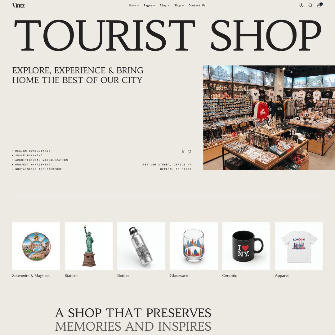 Vintz - Local Tourist Antique Shop WordPress Theme design illustration ui web design web development webdesign woocommerce wordpress wordpress theme wordpress themes