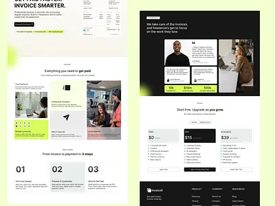 InvoiceIt: Landing page for a Saas design enginner frontend product design ui web development