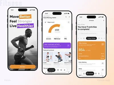 Fitness App UI app app design fahim fitness app fitness tracking gym health health tracking mobile app modern app running ui uiux workout workout app
