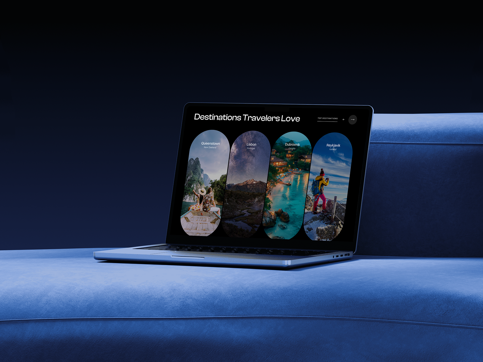 Adventure Travel Agency & Trip Booking Website adventure booking platform design destination hero section hiking holiday kinetic glyph landing page lifestyle modern ui nature tourism travel agency travel website trip planner vacation web design website website design