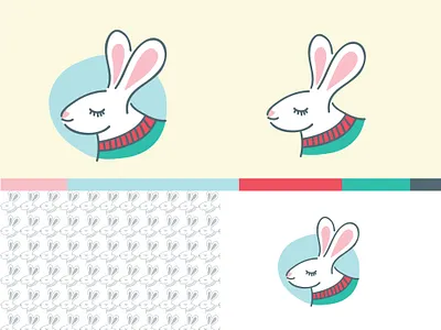 Rabbit - Logo and Brand Pattern design animal brand brand pattern branding brandlogo clothing design graphic design hand drawn illustration logo logo design logodesign logoforsale logoground pattern pet rabbit scalebranding vector