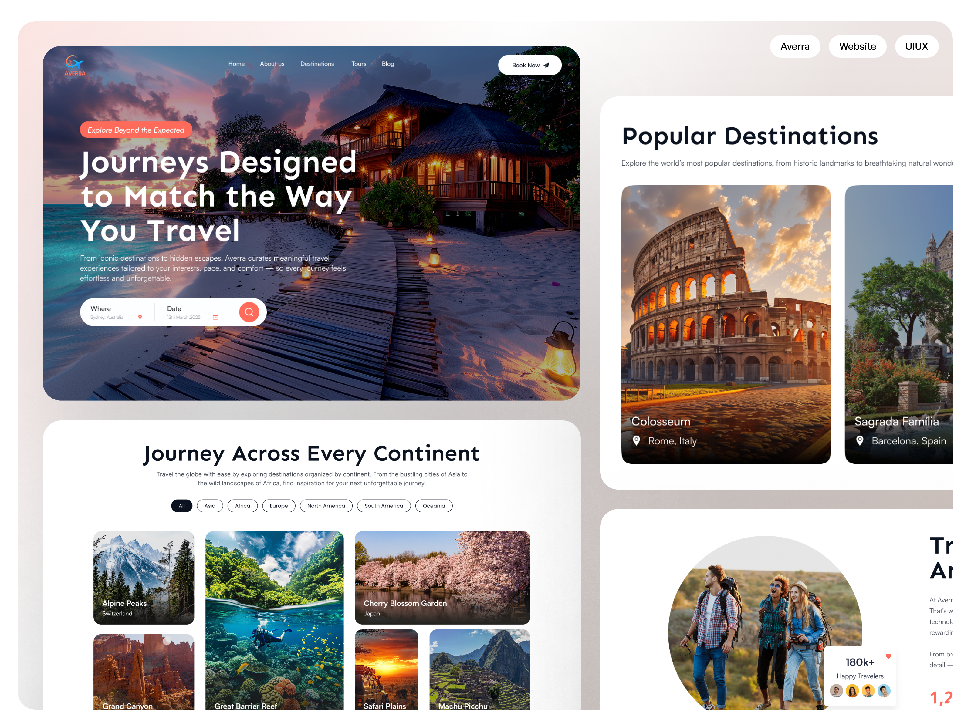 Luxury Travel Agency & Trip Booking Website adventure agency booking app clean ui design explore hero section holiday landing page lifestyle mehbubur rahman modern interface nature tourism travel website trip planner uiux vacation website website design