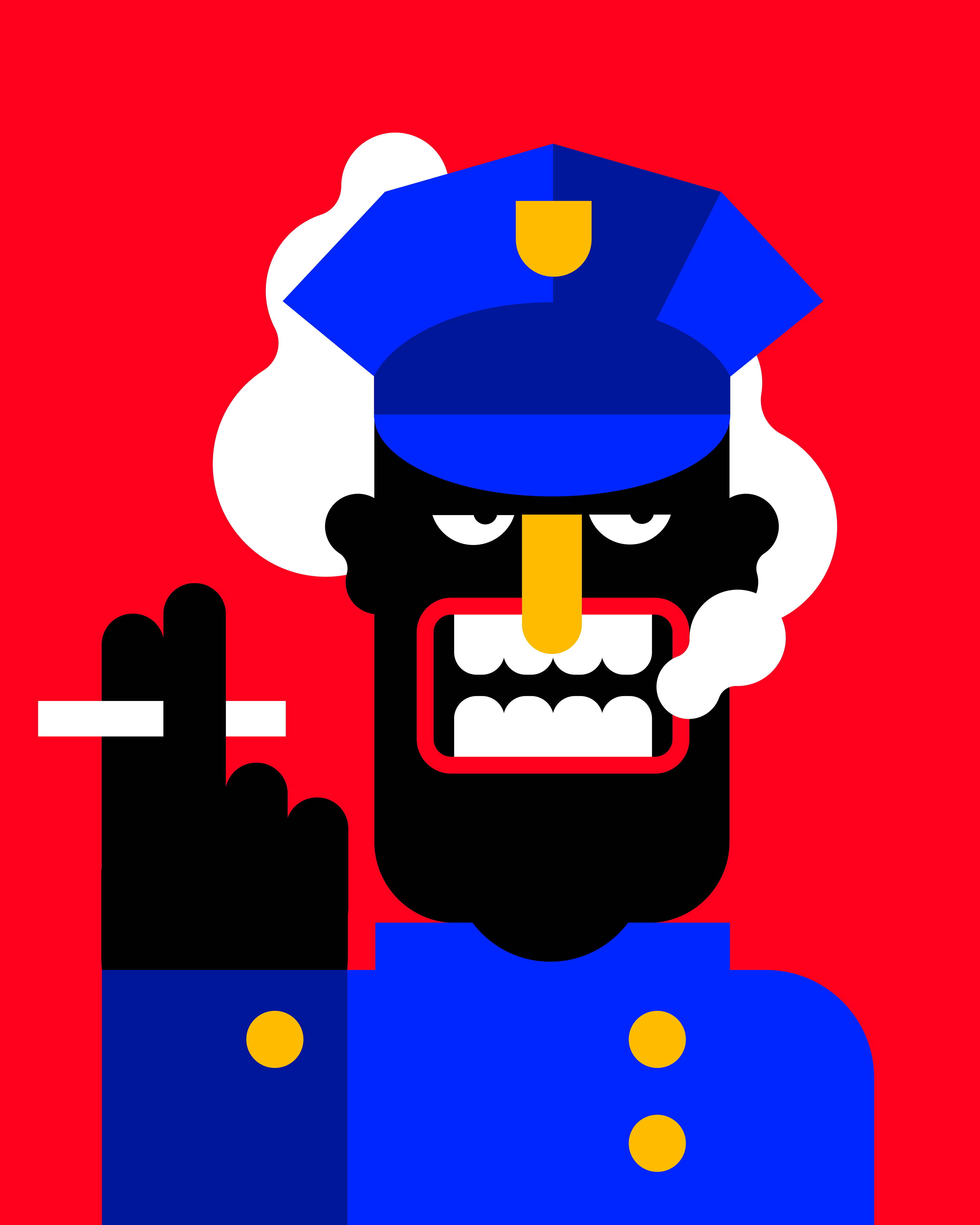 Policeman branding character design geometric art graphic design illustration