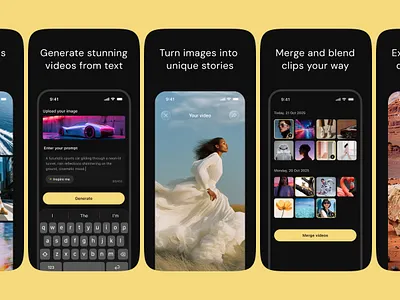 MoovRix - iOS ASO Screenshots | AI Video Generation App ai ai video app app store app store screenshots application aso aso screenshots entertainment ffd figma figma design ios mobile mobile app mobile app design mobile design ui ux video generation