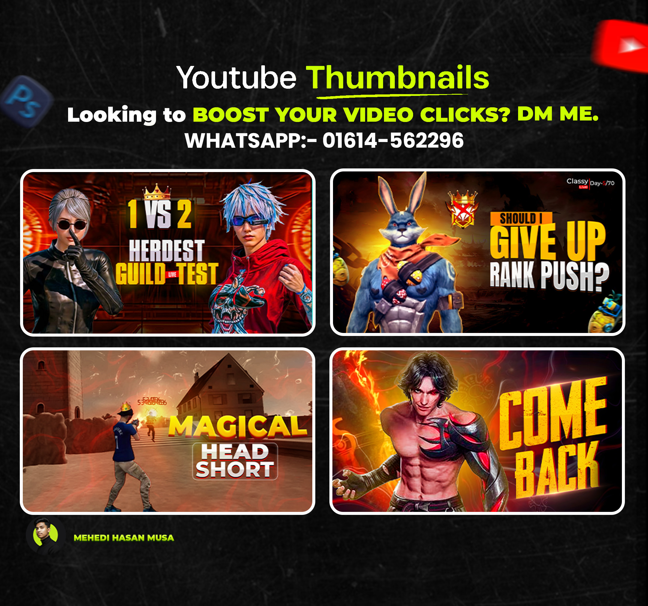 YouTube Thumbnail Design I Gaming Thumbnail free fire freefiredesign gaming gaming thumbnail gaming thumbnail design gaming thumbnail photoshop gaming thumbnails graphic design graphic designer thumbnail thumbnail design thumbnail youtube thumbnailartist thumbnails youtube viral youtube thumbnail youtube thumbnail youtube thumbnail design youtube thumbnail gaming youtube thumbnails youtubethumbnail