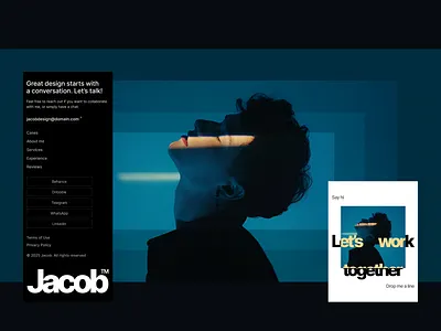 Website Portfolio For a Web Designer Mobile agency creative design design inspiration graphic designer homepage interface landing minimalism mobile mobile version personal portfolio portfolio portfolio site portfolio webdesign ui ux web designer webdesign website