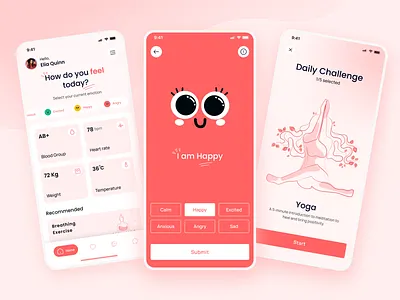 Yoga Mobile App design graphic design healthcare illustration mobile app ui uiux yoga