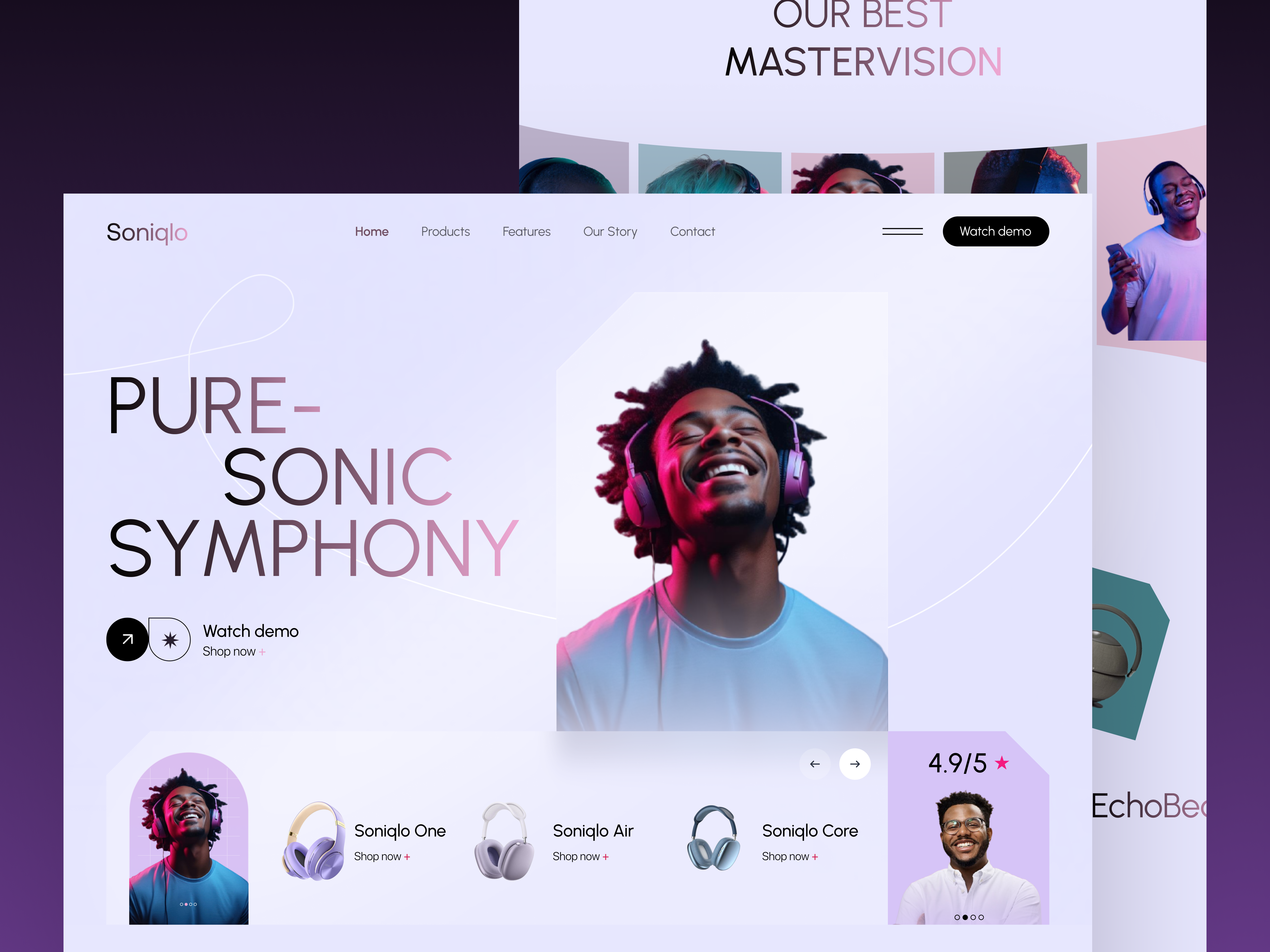 Website Design for a Headset Brand - Soniqlo by Flick Studio - UI/UX ...