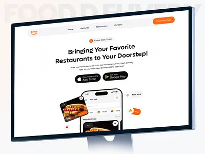 Food Delivery App Landing Page Design adds website app landing page app website delivery website door desh food food app food delivery food delivery website food landing page landing page modern web restaurant app restaurant website saas ubar web web design