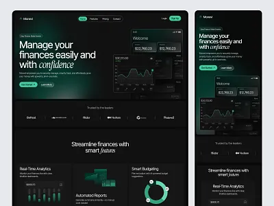 Finance SaaS Landing Page bank finance fintech landing page modern design product design saas saas landing page saas ui saas web saas website uiux web app web design website