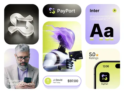 PayPort Brand Identity 2d logo 3d logo bank brand design brand identity branding finance graphic design logo logo design money pay payport