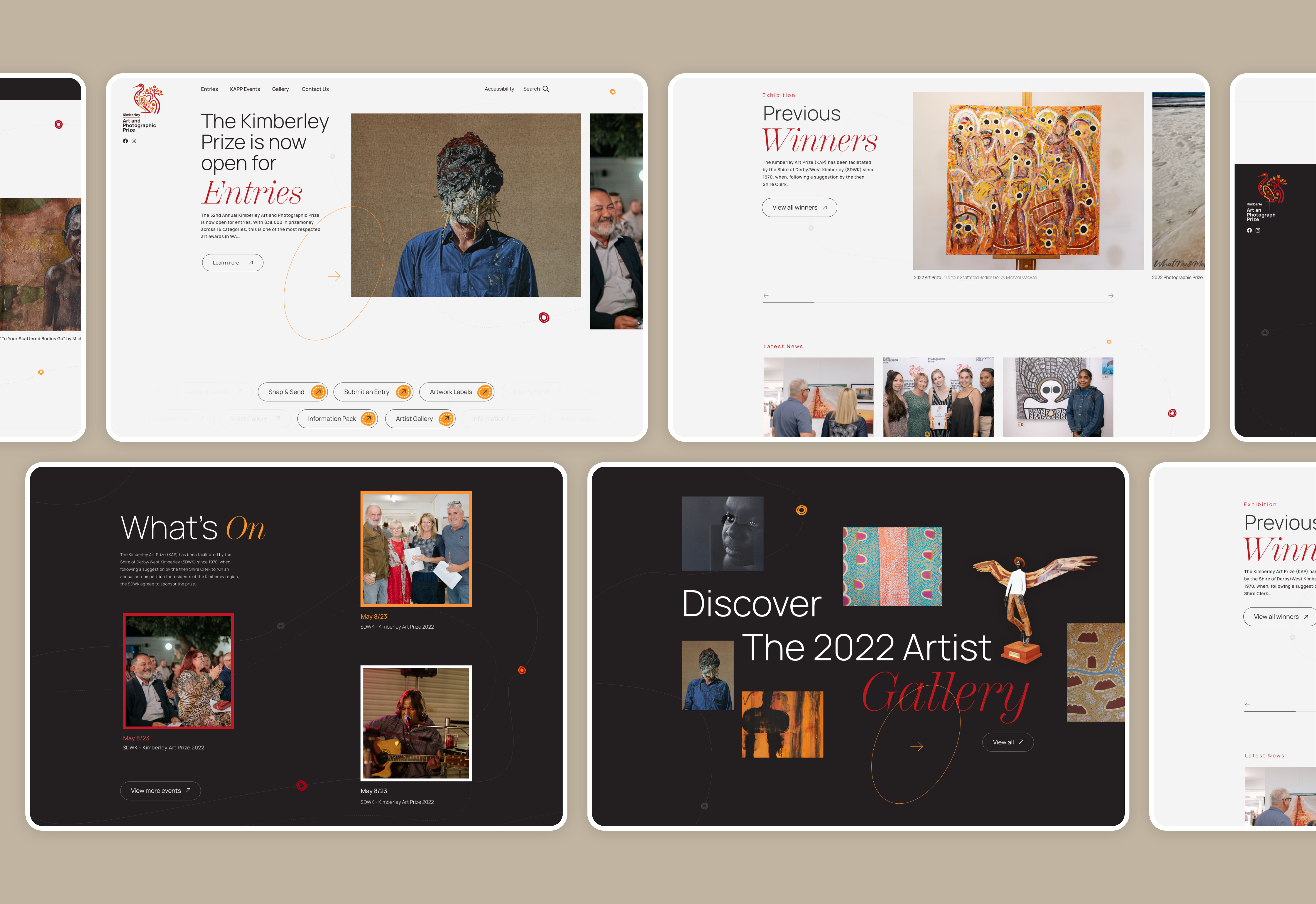 Kimberley Art and Photographic Prize aboriginal art art center australia bird branding community culture design digital design indeginous logo people perth quick links red studio website