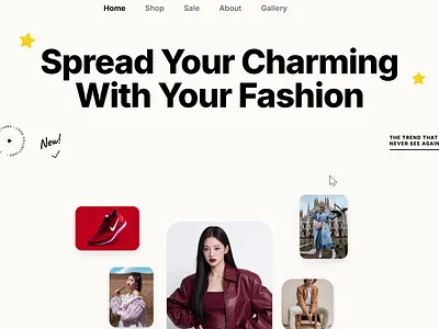 Amination Fashion brand Landing page 3d animation branding graphic design motion graphics ui