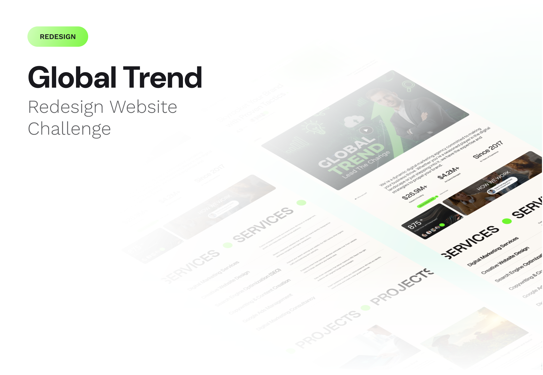 Website Redesign - Global Trend 3d branding graphic design heropage landing page redesign redesign website ui web website