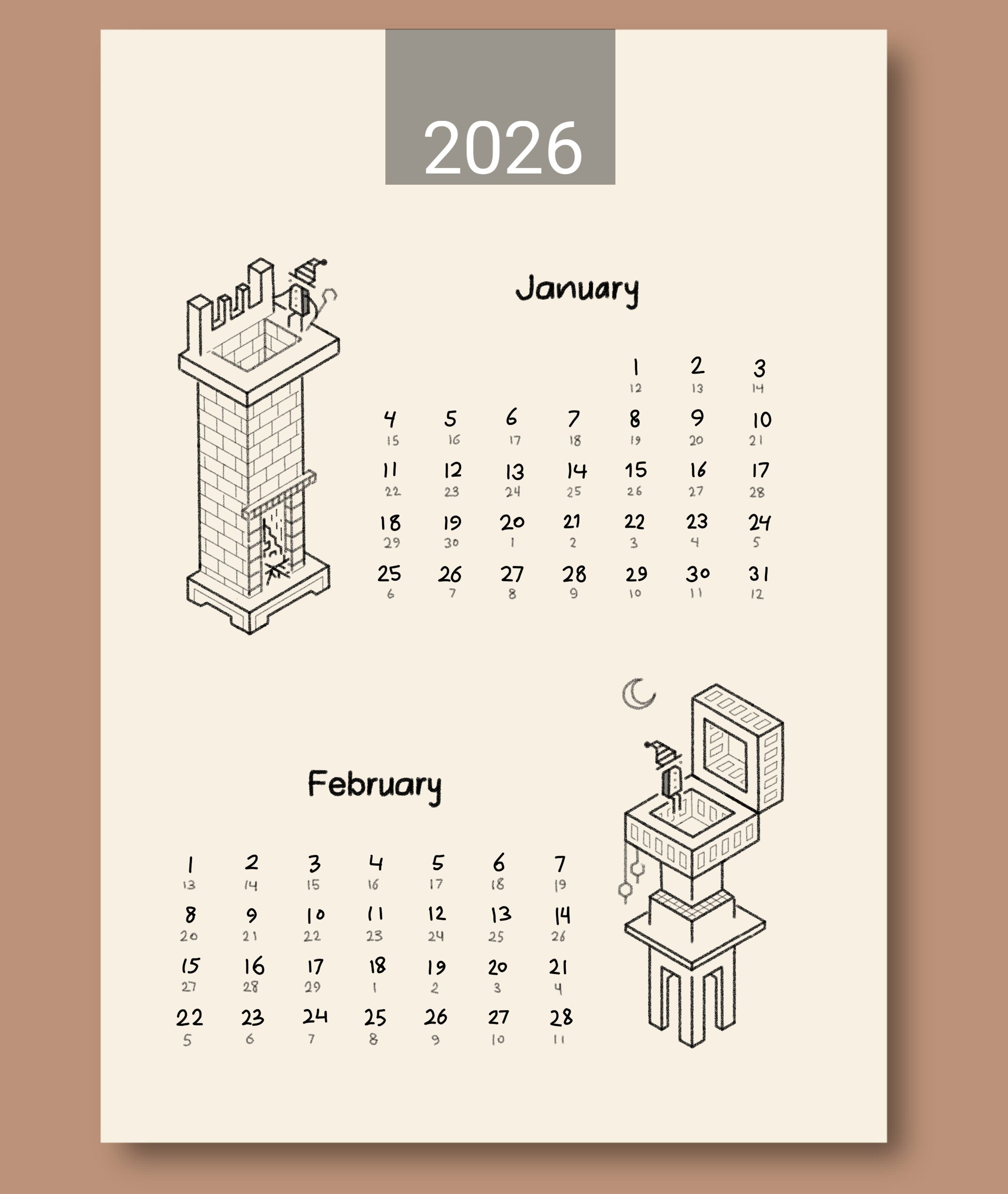 Example of Line Art Isometric Vector Illustration