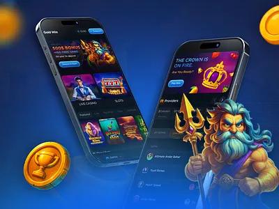 GoldWin - Casino App 3d casino casino app casino gambling app casino game casino mobile design figma gambling game app gaming app design graphic design igaming ios game mobile app online casino slots ui ux