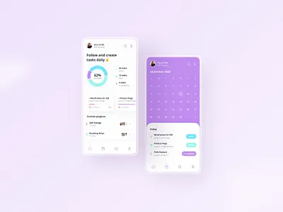 Task Manager App - Productivity Dashboard UI app design branding figma graphic design inspiration interface minimalist mobile app mobile ui modern productivity purple task management ui ux