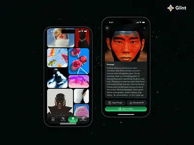 Glint AI ai ai app ai generator image generator ios midjourney prompt ui