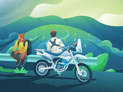 Adventure Bike Tour Illustration | Travel & Outdoor Scene adventure illustration bike tour illustration creative travel artwork digital travel art graphic design illustration illustration design illustrator lifestyle illustration nature illustration product design storytelling illustration tourism marketing illustration travel illustration vector vector illustration