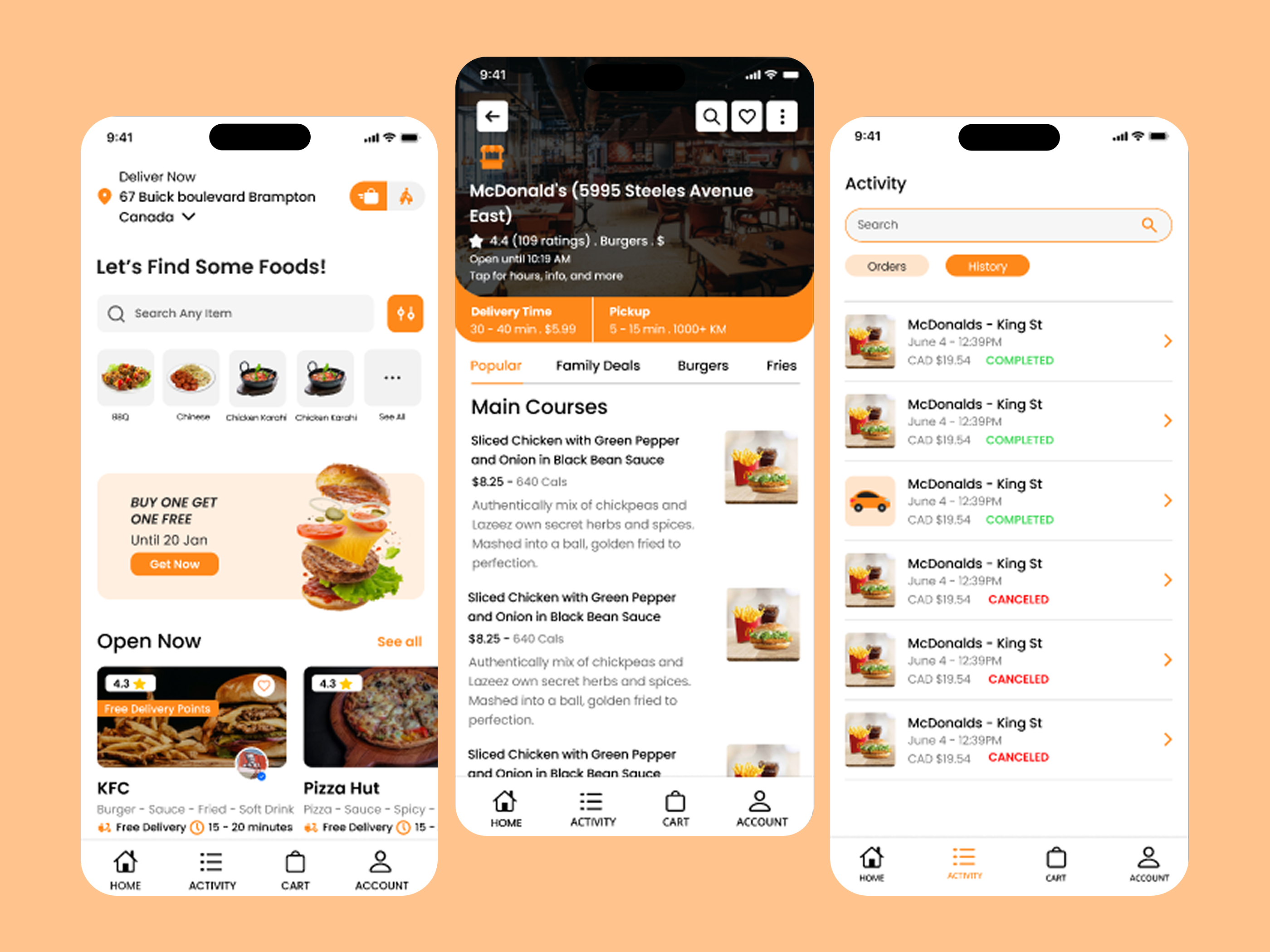 Food Delivery App: Browse, Order & Track app design app design ideas app ui design branding creative app design app design inspiration design portfolio design trends designer app freelance designer graphic design mobile design mobile ui product design prototyping ideas ui design ui ux app ux design wireframe design