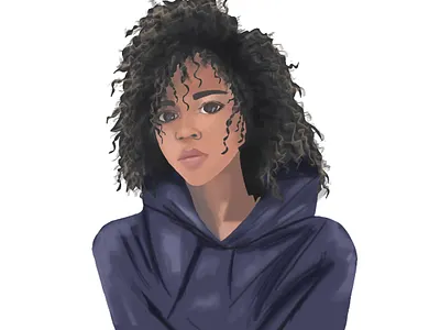 Ella digital painting girl painted illustration portrait young woman