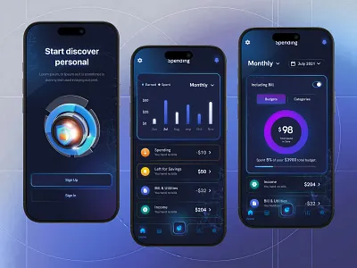 Personal Finance App UI Design app design app inspiration app interface app ui banking app budget app dark mode ui design finance app fintech fintech design fintech ui mobile app design modern ui personal finance product design saas design ui inspiration ui trends uiux