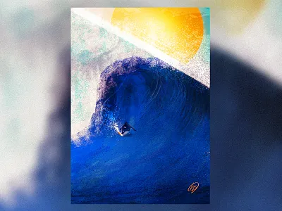 Surfing Digital Illustration animation art artist design digital art digital illustration drawing extreme sports figure figure art illustration landscape landscape art painting photoshop photoshop art surfing surfing art