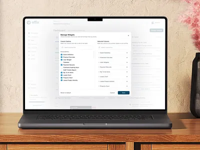 Effix - CRM Widgets Design activity clients crm customer daily management user graphic design invoice management modal modern crm payment product management saas saas crm task tool user ui uiux webapp