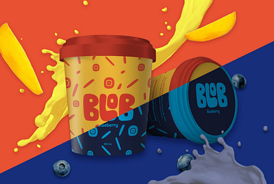 Blob | Ice Cream Label Design branding colorful fun graphic design ice cream ice cream label label packaging