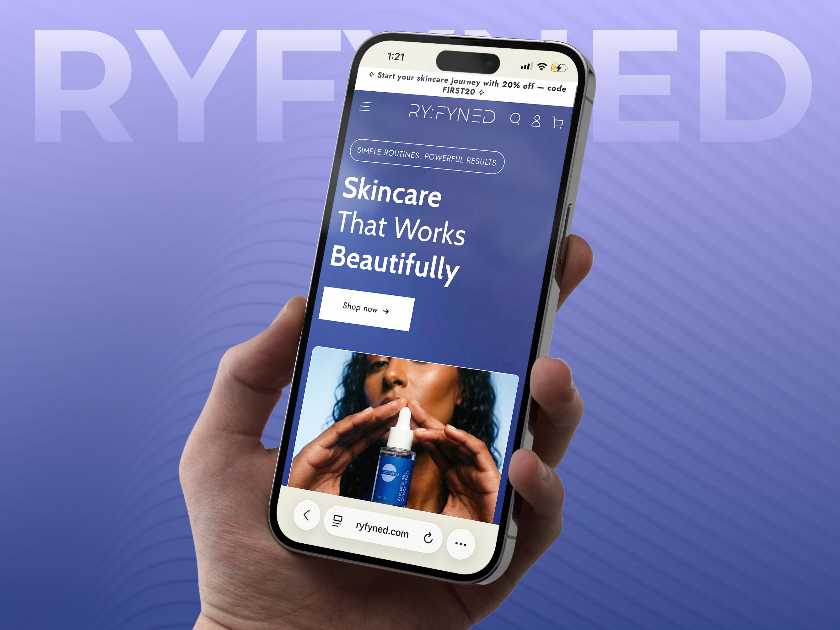 Skincare Website UI Design beauty product clean cosmetics ecommerce ecommerce website landing page product design product page responsive design selfcare serum shopify store shopify website skin care website skincare skincare shop skincare website ui web design website design