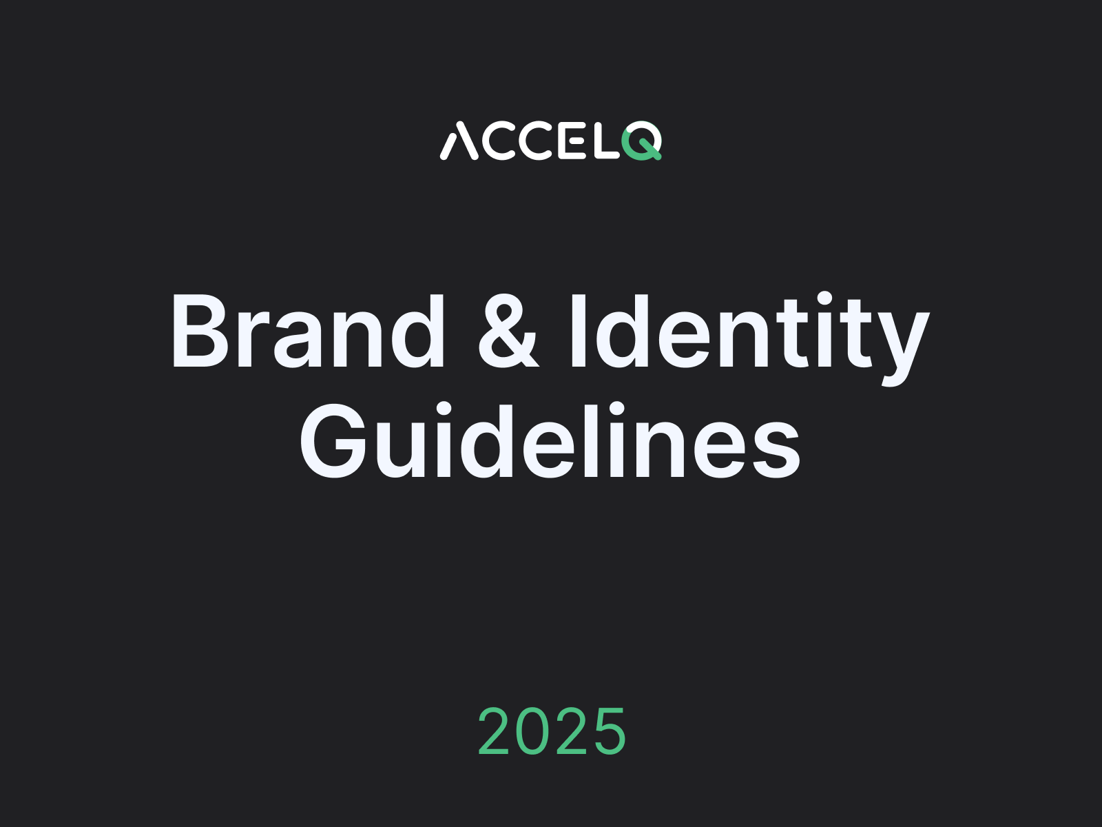 ACCELQ Brand & Identity Guidelines branding design figma icons illustration logo typography ui