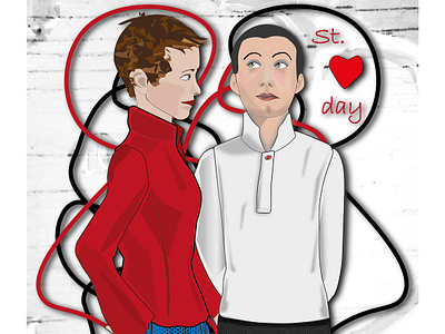 Love intertwining adobe illustrator adobe photoshop character design design digitalartwork graphic design illustration intertwined lovers st.valentines day