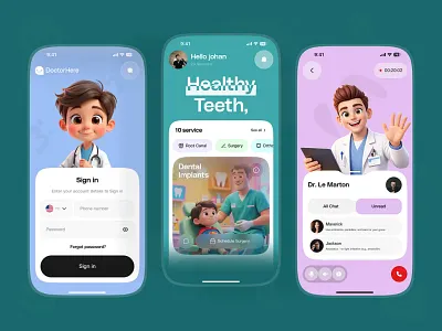 Dental Mobile App app design care app clinic app dental clinic digital health doctor app health chatbot mobile app smart app