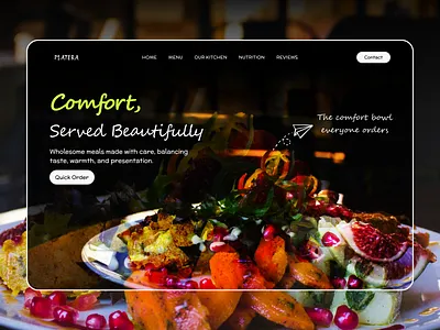 PLATERA - Food Website Hero Design dailyui food foodwebsite goodfood herosection landingpage uiux