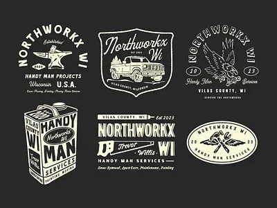 Northworkx Wi Logo Design blue collar blue collar logo hand man logo handy man handy man logo handy man services home logo home services logo logo design northworkx wi