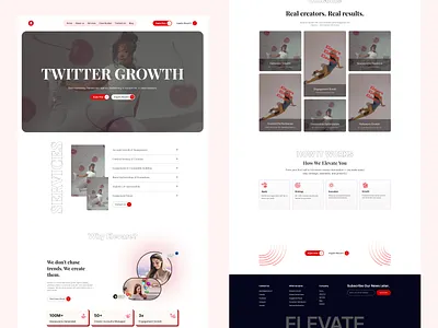 Social Media Management Website dribbble figma influencer landing page modern design smm social media management twitter ui ux website