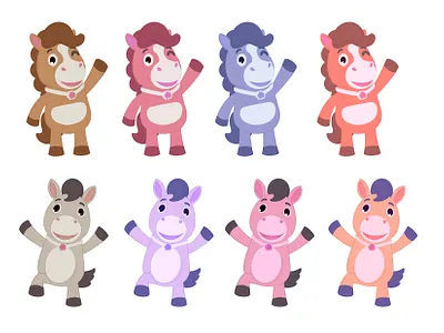 Character design sheet, the horse year 2026 brand character character design illustration kid art logo design procreate
