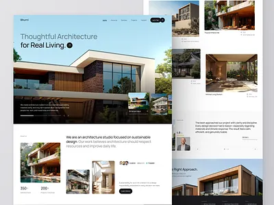 Architecture Agency Website - Bhumi architectural design architecture architecture website clean design company profile digital architecture hero section landing page minimal design modern design real estate website studio portfolio ui ui design ui ux uidesign ux design web design webdesign website ui