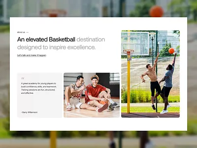 Basketball Academy Landing Page UI Exploration academy basketball website branding clean figma interaction design interface landing page minima productdesign typography uidaily uiux ux design website